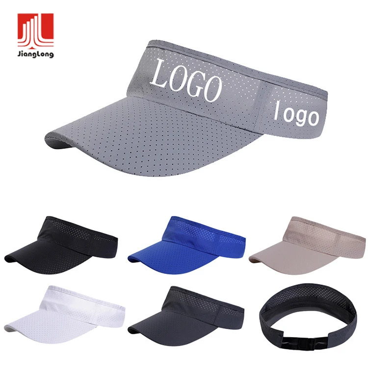 Wholesale Custom Logo Unisex Embroidery Sublimation Quick Dry Outdoor Visor Beach Adjustable Sun Cap Visor Hats