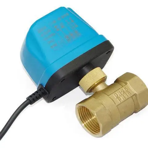 two-way three 3 way brass motorized electric drive ball valve 24