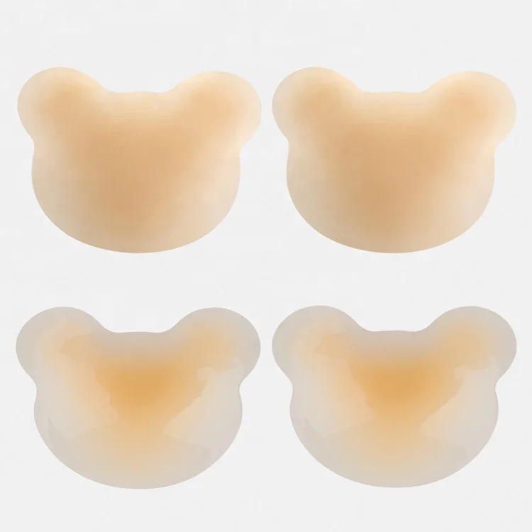Fashionable Ultra-thin little Panda Breast Lifting Stickers Reusable Adhesive Invisible solid Silicone Nipple Cover