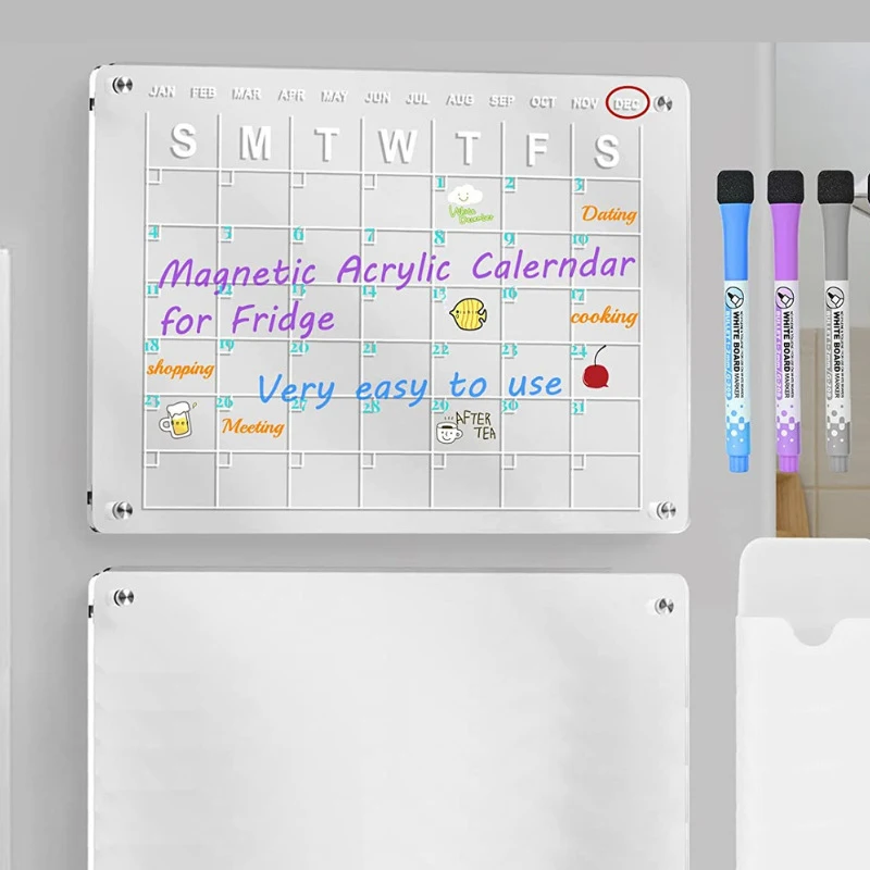 acrylic magnetic memo boards for fridge  dry erase board calendar reusable planner  acrylic board for refrigerator