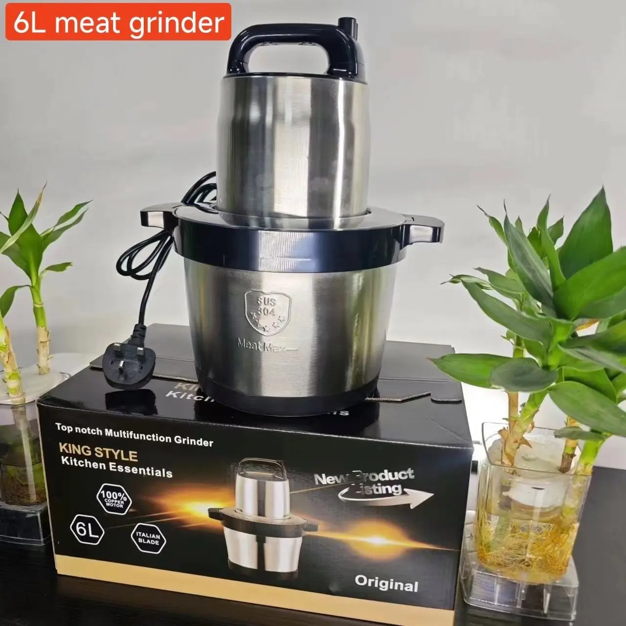Manufacturers wholesale kitchen home vegetable meat chopper food processor stainless steel 8L mincer electric meat grinders