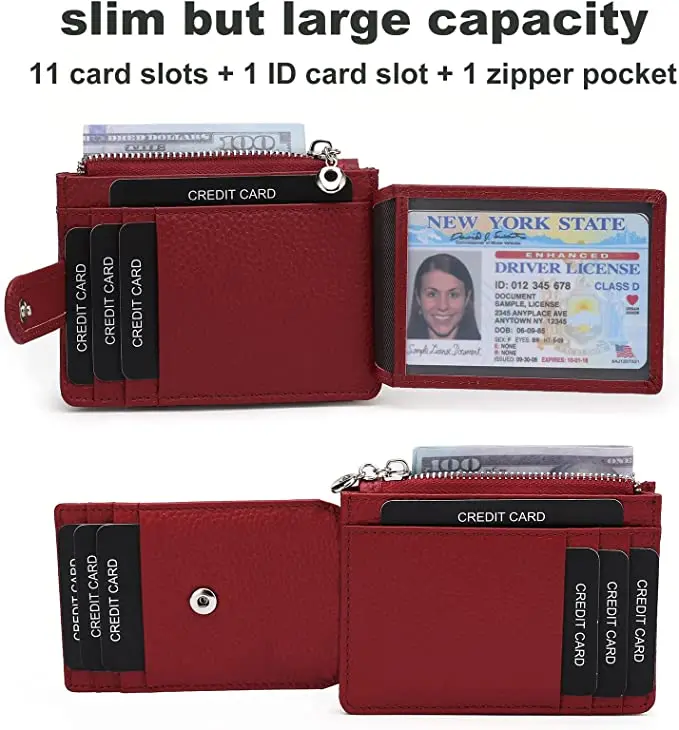 Slim Wallet for Women Thin Womens Card Holder Small Wallets RFID Blocking Genuine Leather Opp Bag Short Guangdong Unisex Nylon