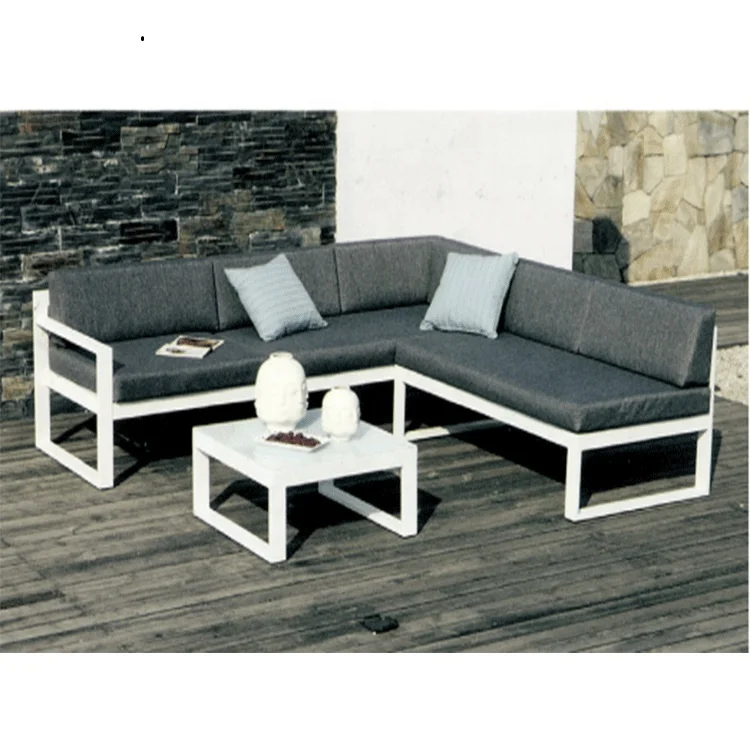 3 Sets Half-Aluminum Iron Colmar Corner Sofa with 2 Seat Sofas