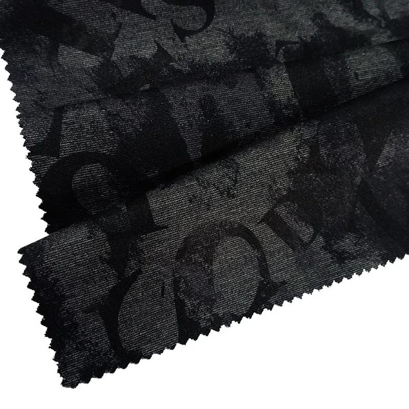 
High quality suiting ponte de jersey knit lacquer coating print tr roma fabric for trousers casual dress 