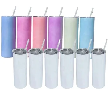 US warehouse  20oz Uv color changing stainless steel straight sublimation tumbler