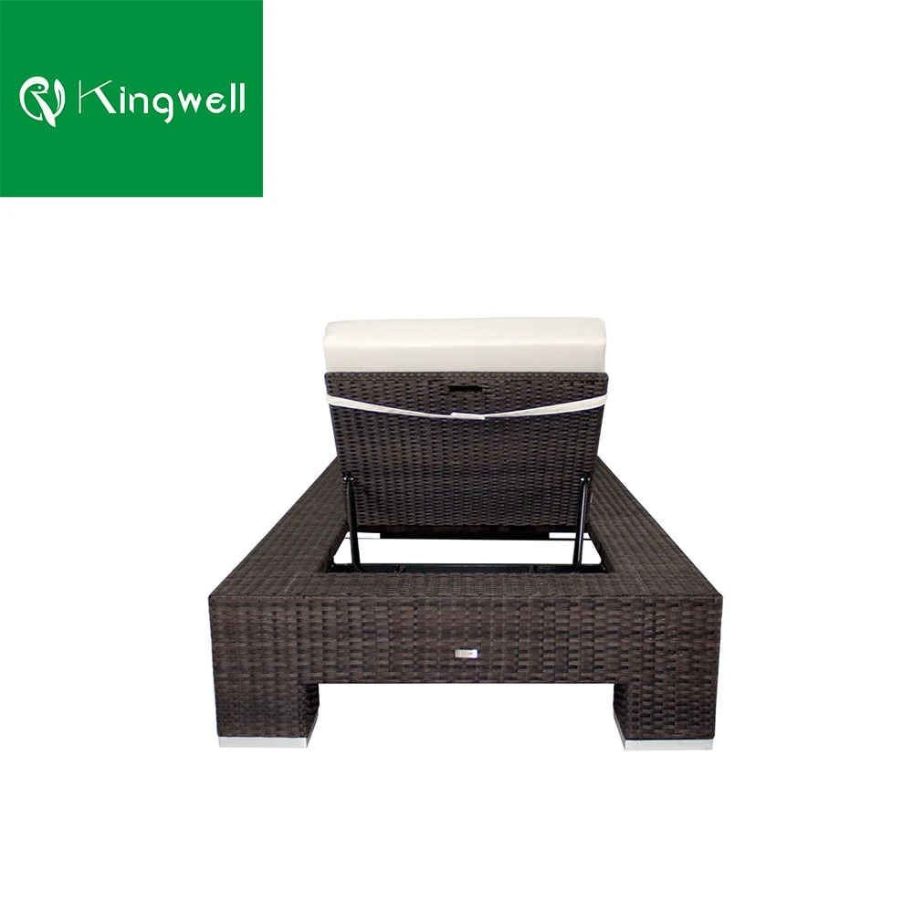 Шезлонг-кровать двойного размера с водонепроницаемыми подушками уличная мебель для бассейна