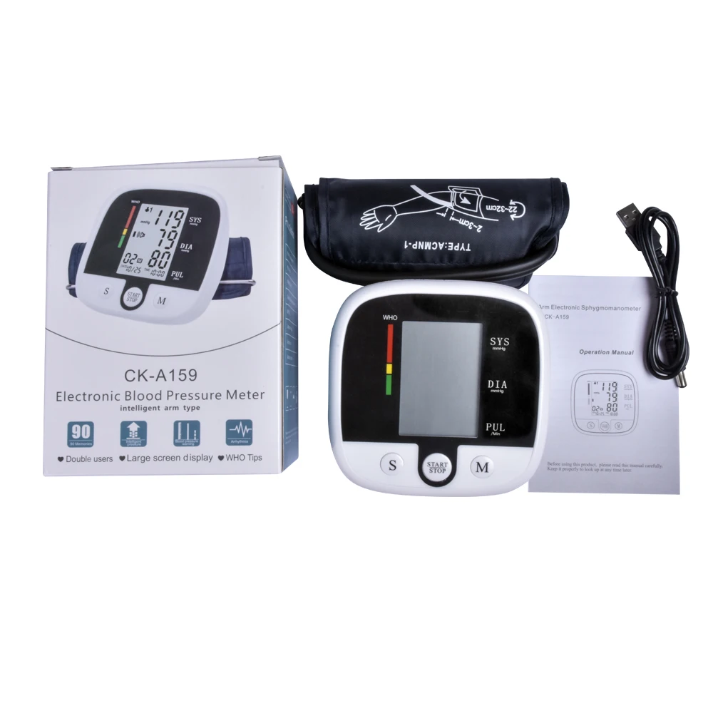 Automatic Electronic Medical Talking Upper Arm Blood Pressure Monitor Tensiometro Digital Sphygmomanometer Types of BP Monitor