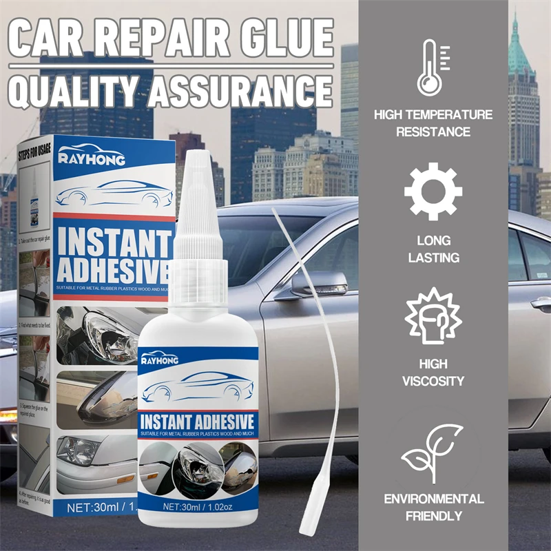 Rayhong 30ml instant adhesive waterproof car tire interior bumper lampshade cracks rubber strips repairing glue for side mirrors
