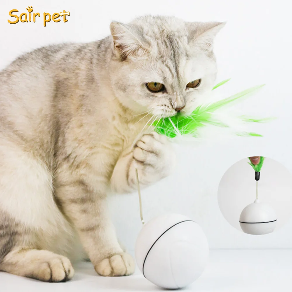 2021 Amazon Hot Sale Luxury Wholesale Robotic Pet Cat Robot Toys Automatic Rolling Ball Rolling Ball Bite Self Rotating Moving T