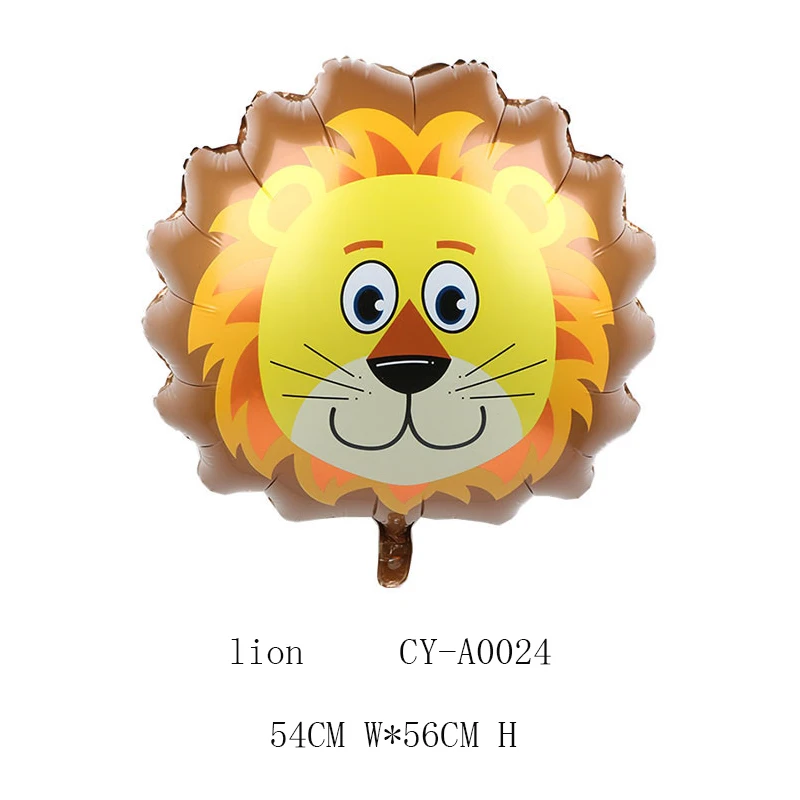 Safari Animal Head Balloons Monkey Lion Zebra Pig Cow Kangaroo Foil Animal Balloon For Birthday Party Decoration