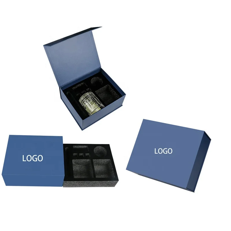 Factory Wholesale Price Hot Stamping  Logo Customized Cup Box Flip Packaging Magnet Gift Box Paper Boxes With EVA Insert