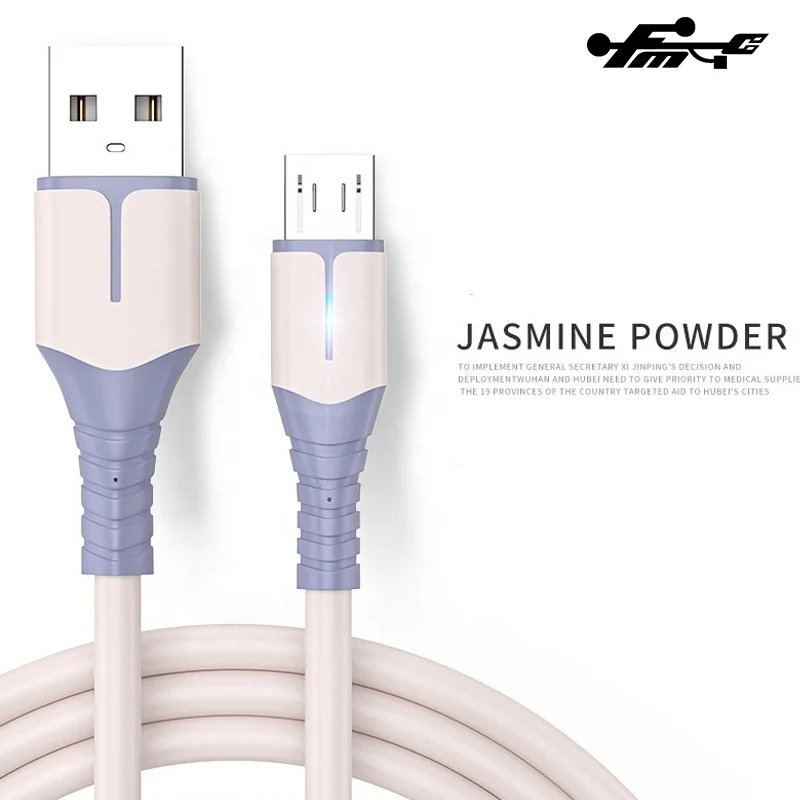 High Quality Soft Micro USB Cable Led Light Data Cable 3A Fast Charger Usb Cable Micro Pvc Silicone Standard Type C Stock TPE 1M