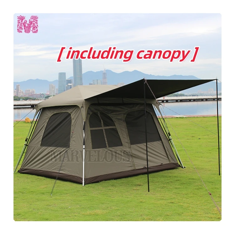 2024 New Arrival Customizable Preattached Quick Setup Sun protection Waterproof Campground Tent Camping