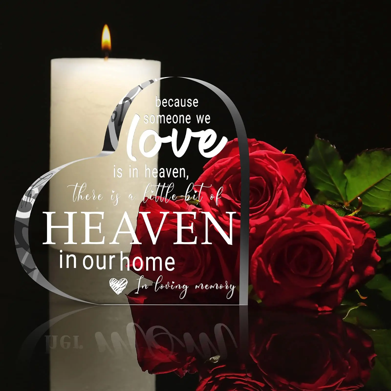 Personalized Sympathy Memorial Bereavement Gifts Crystal Glass Heart Condolence Gifts For Loss Of Loved One/Loss Of Father