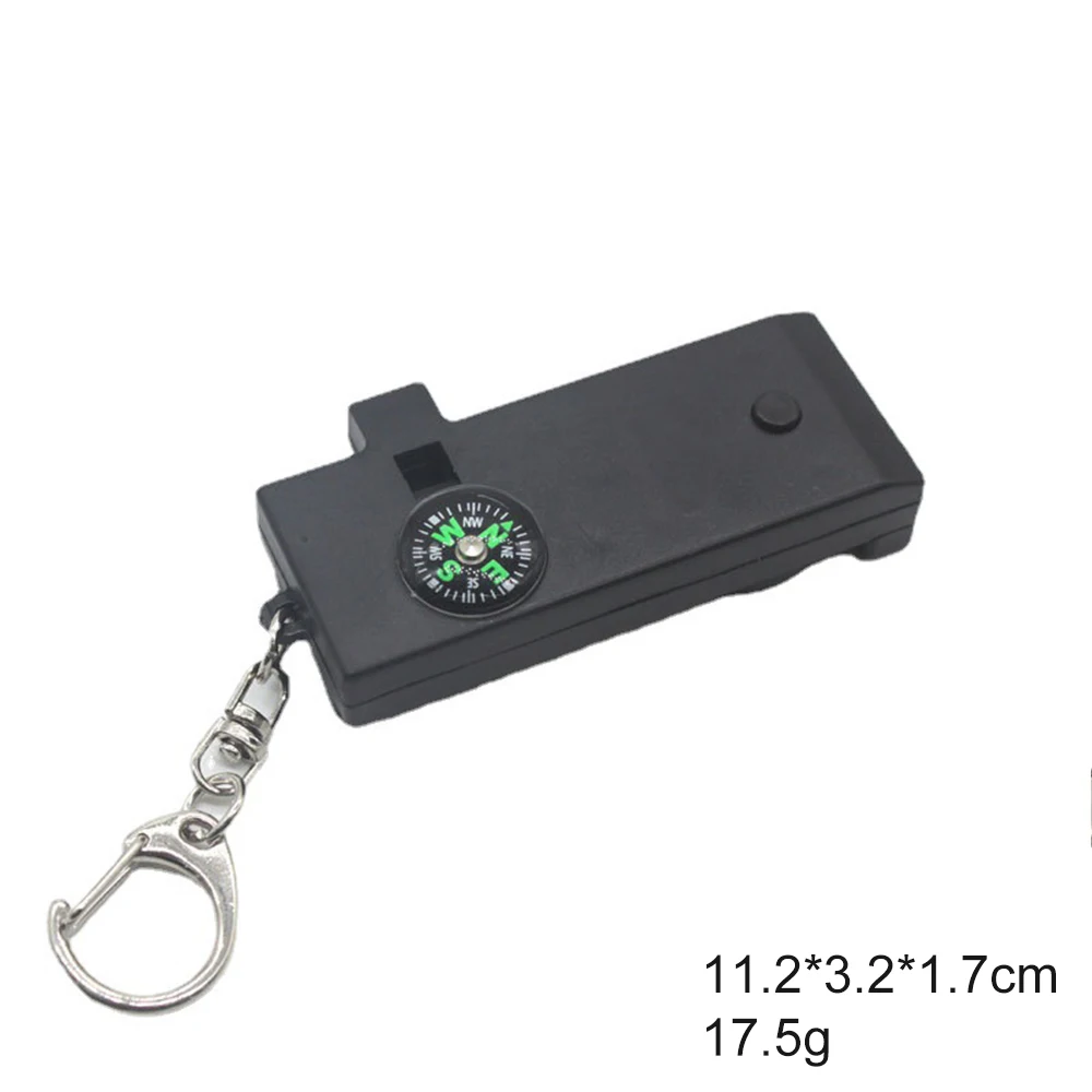 Outdoor Portable Camping Emergency Multifunction  compass 5 In 1 Whistle key chain