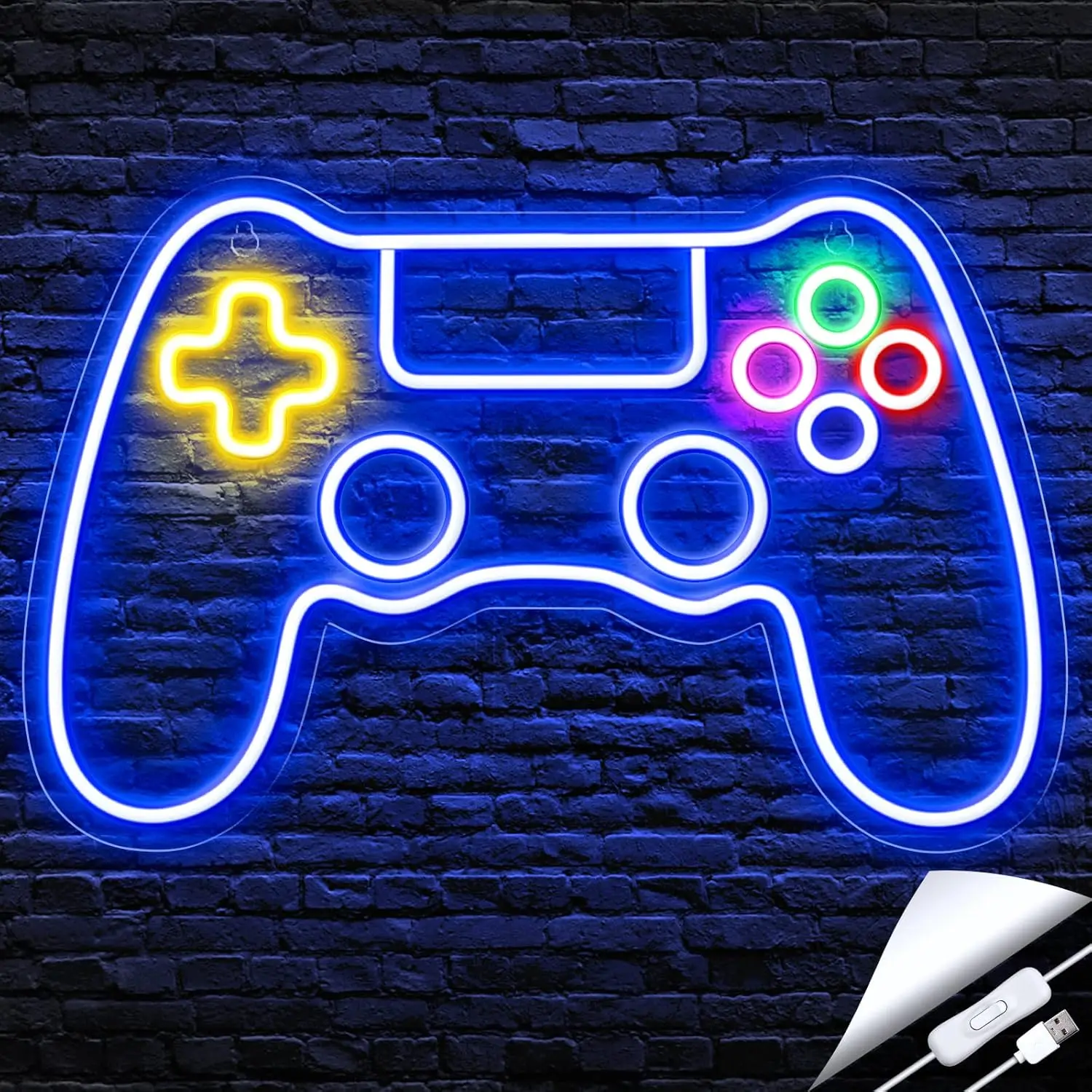 Игровой контроллер неоновая вывеска для декора игровой комнаты-игровая комнаты мальчика подростка светодиодная игровая Настенный декор