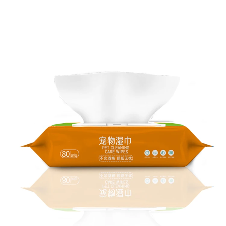 Customize Logo Biodegradable Pet Teeth Hair Ear Cleaning Wet Wipes Dog Cat Comb Wipes Wet