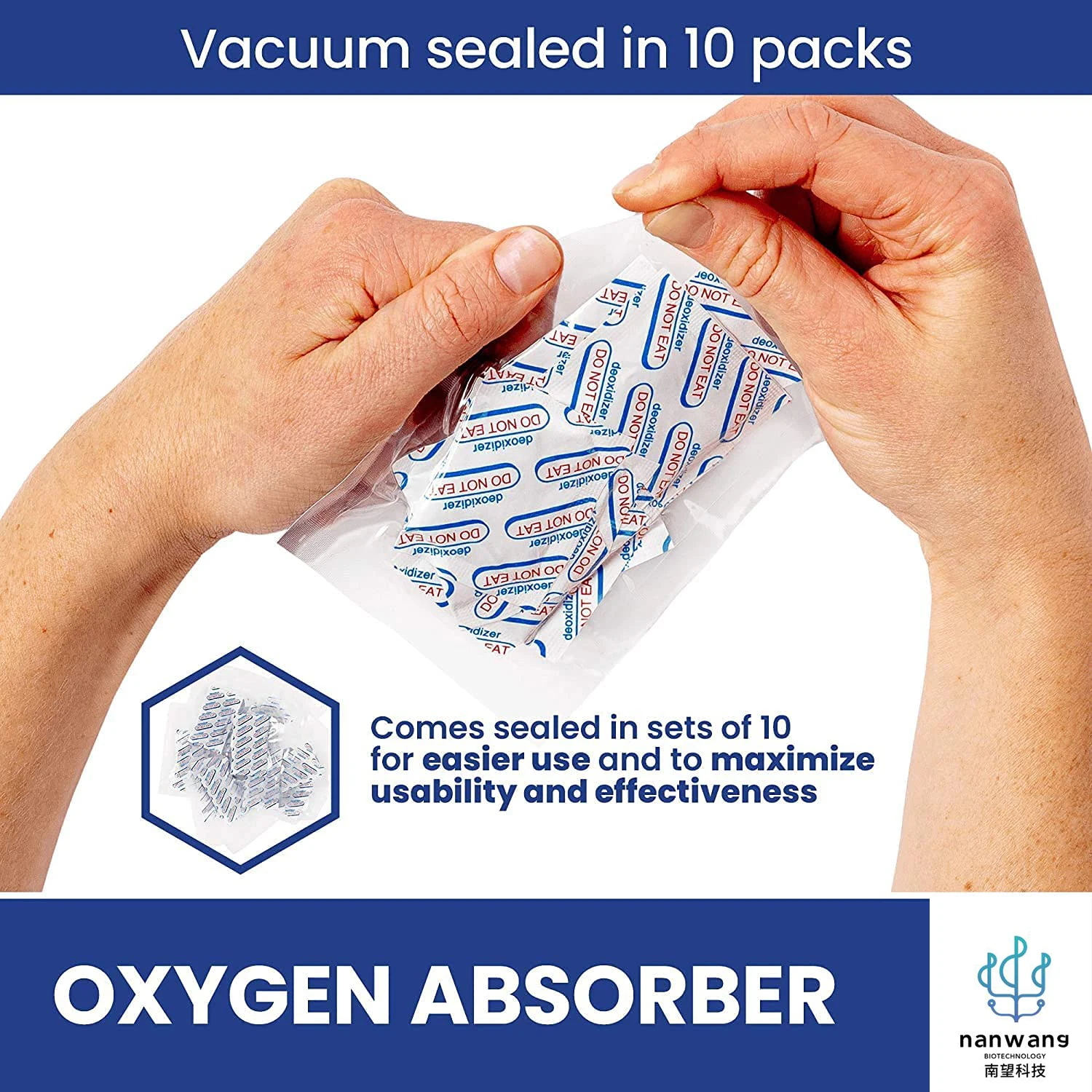 Food Packaging 10g 80pcs Mylar Bags 200CC 300CC 400CC 2500CC MSDS Oxygen Absorber