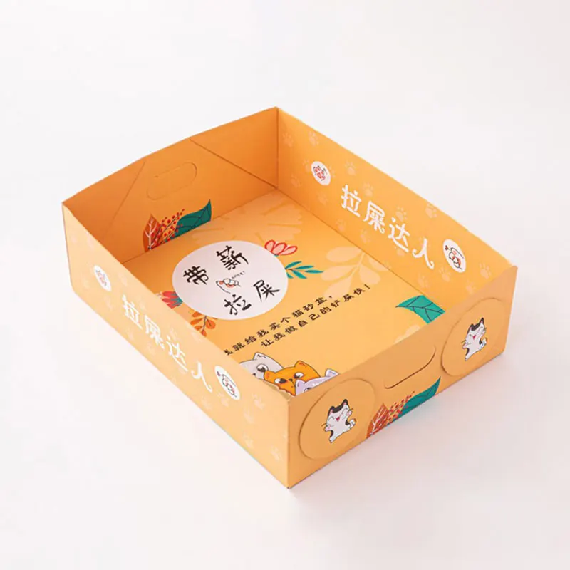 Disposable travel portable foldable and disposable thickened anti splashing cat litter basin toilet pet box