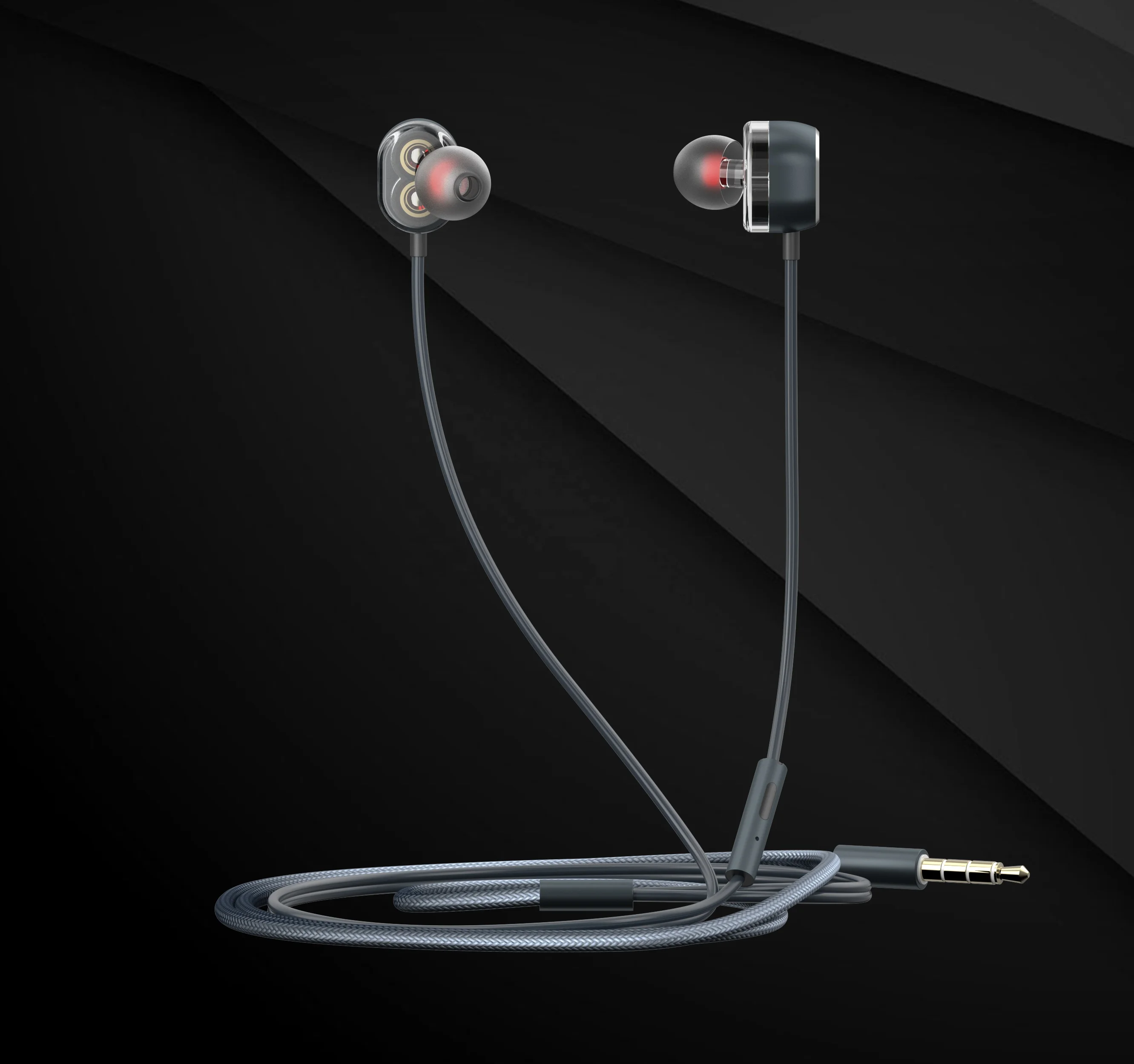 hp  DHE-7003 3.5mm wholesale metal wire-controlled call and music listening subwoofer headset with microphone