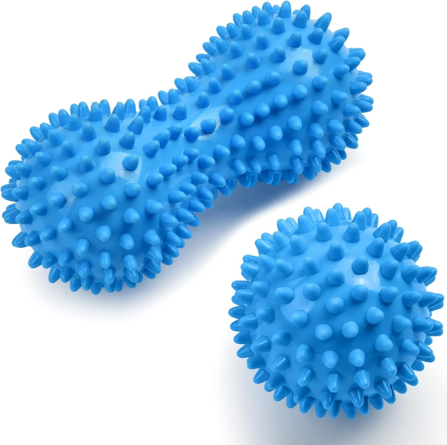 Plastic Physical Therapy Spiky Massage Ball Set Hard Lacrosse Ball for Myofascial Release and Trigger Point Deep Tissue Massage