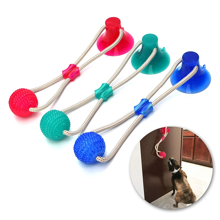 
Dog Rubber toy Bite-resistant Sucker Pull Ball Toy Pet Anti-boring Toy Pet Supplies 