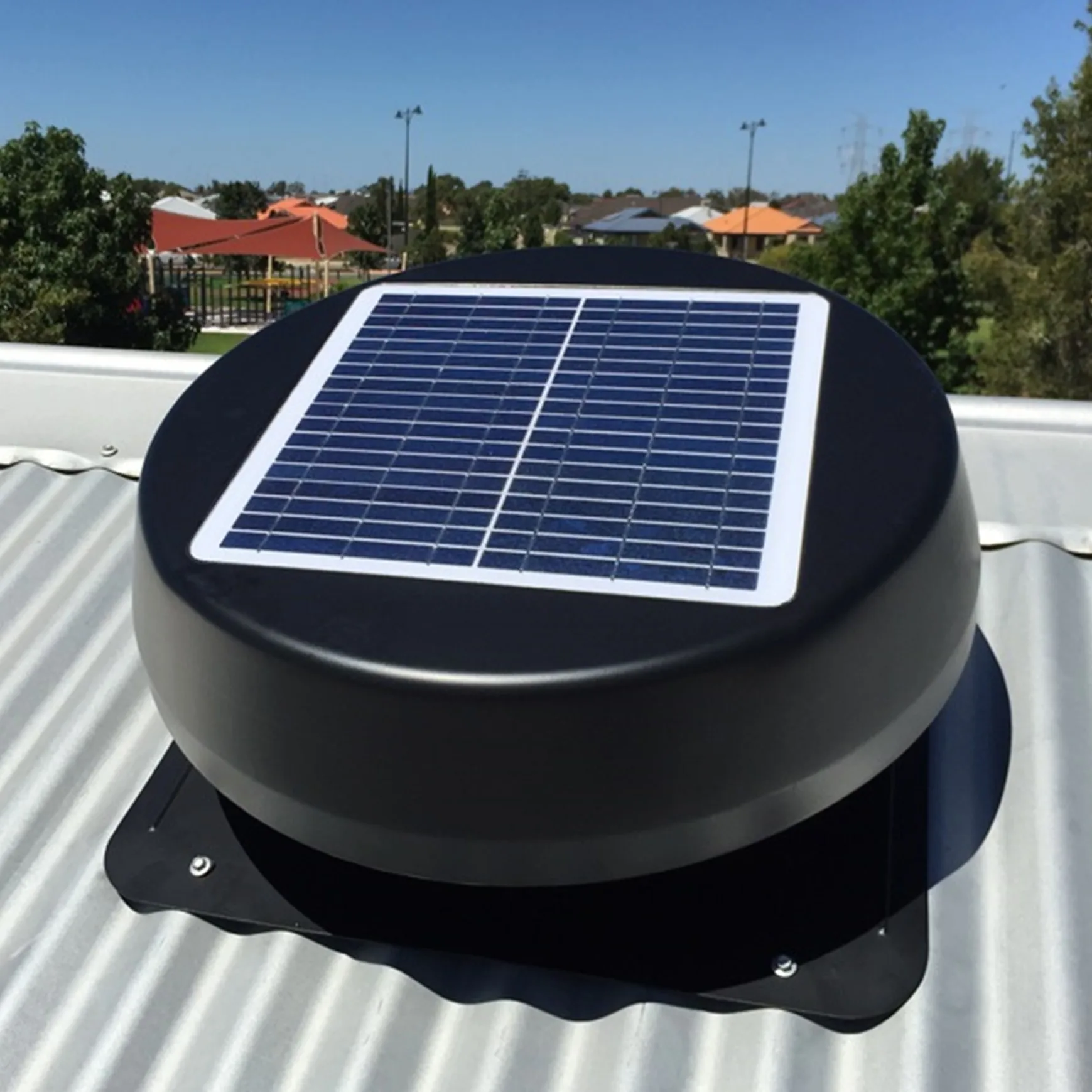 Wholesale 25W Solar Industrial Rechargeable Ventilation Fan Roof Attic Exhaust Vent Fan with Battery for Home DC Solar Panel Fan