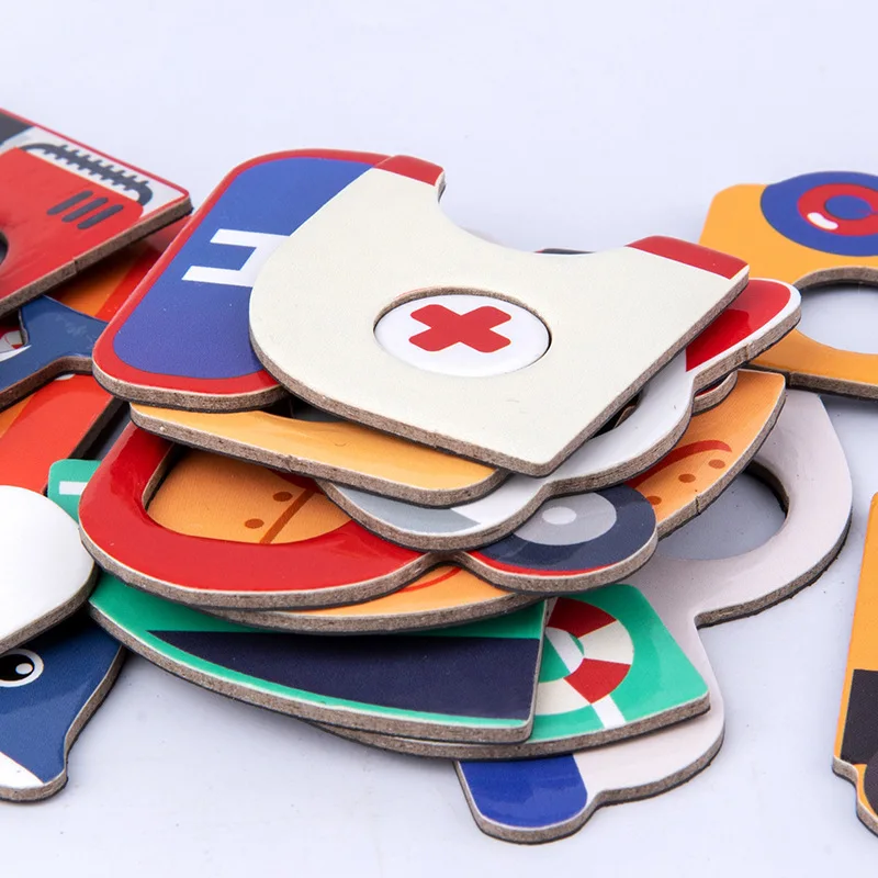 Puzzles Game to Toddlers Drawing Board early Childhood Education Puzzle Animals Wooden DIY Baby Magnetic Puzzles Toys Art FREE