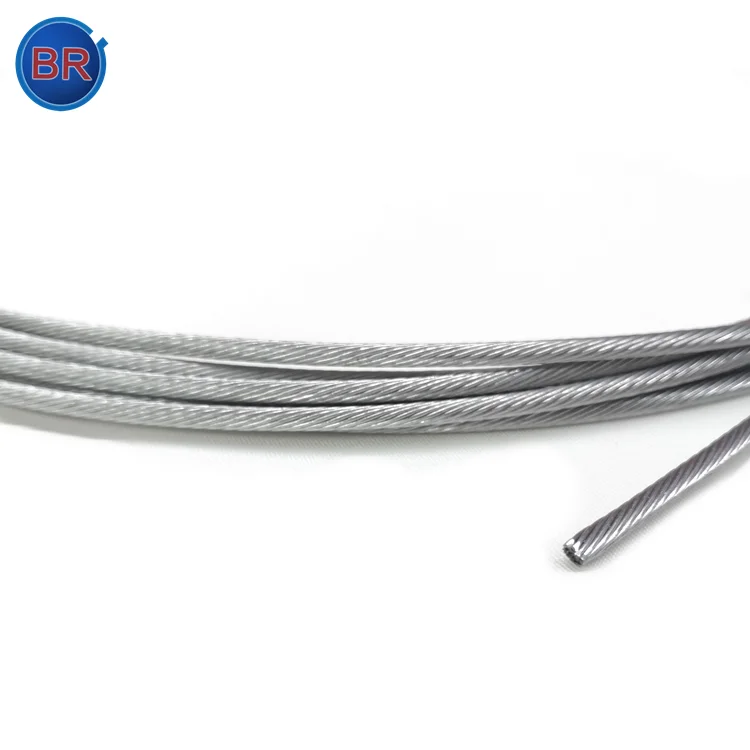 China Factory Price Hot Dipped High Quality Galvanized  1*7 1*19 Steel Strand Steel Wire Rope 1mm 2mm