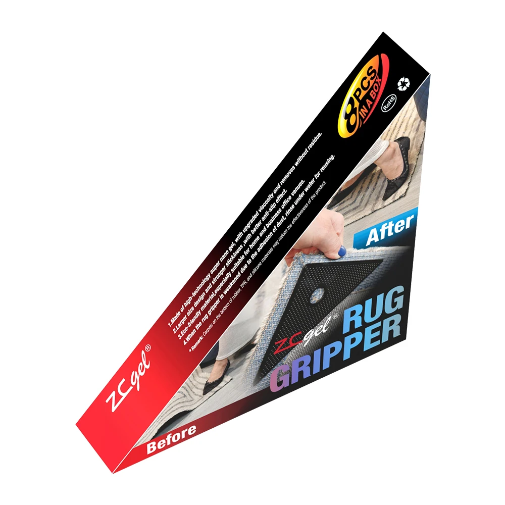 8 pieces  rug gripper,waterproof and no residue  carpet gripper,double side anti slip gripper for marble hardwood