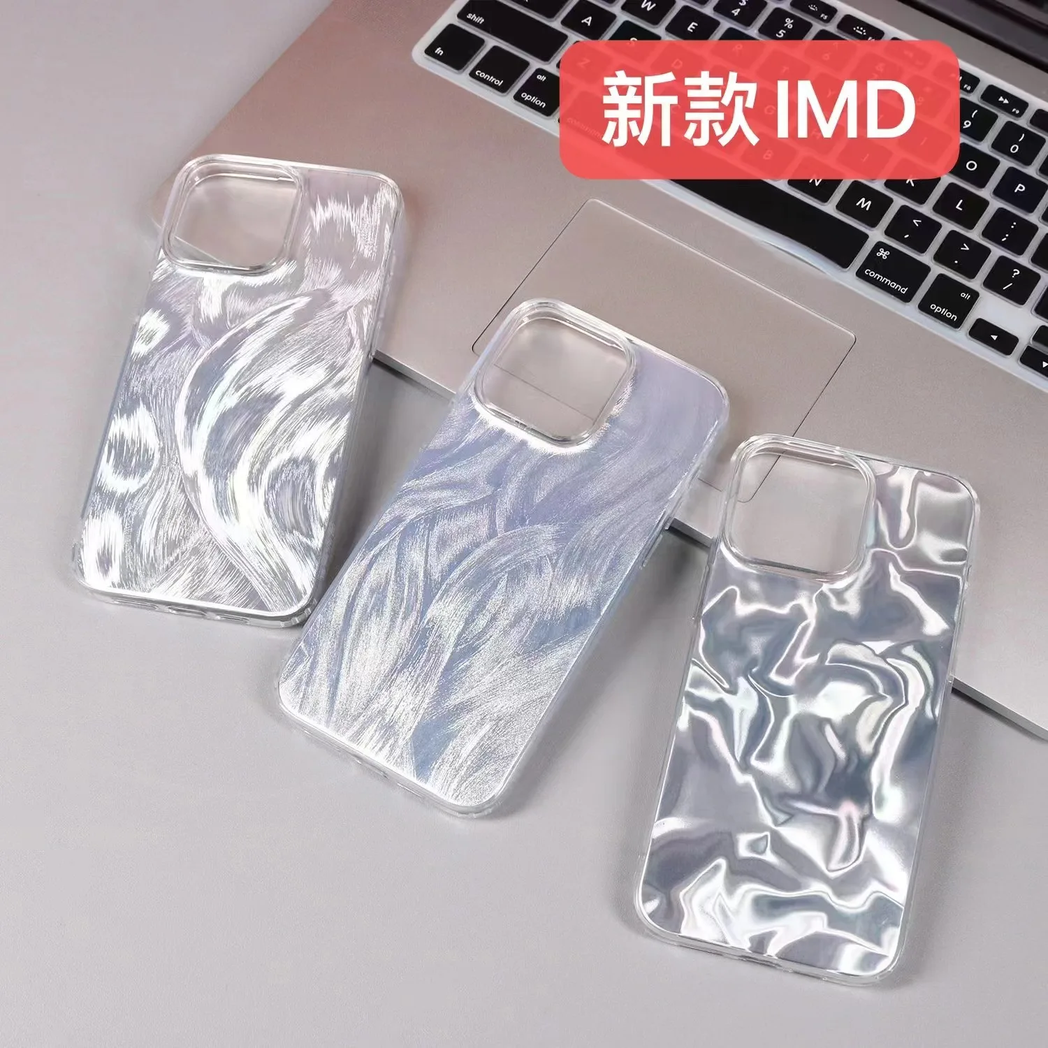 Stylish Halo Dyed Blue Bow Phone Case for iPhone 11 12 Series Shockproof PC Material Mobile Phone Case