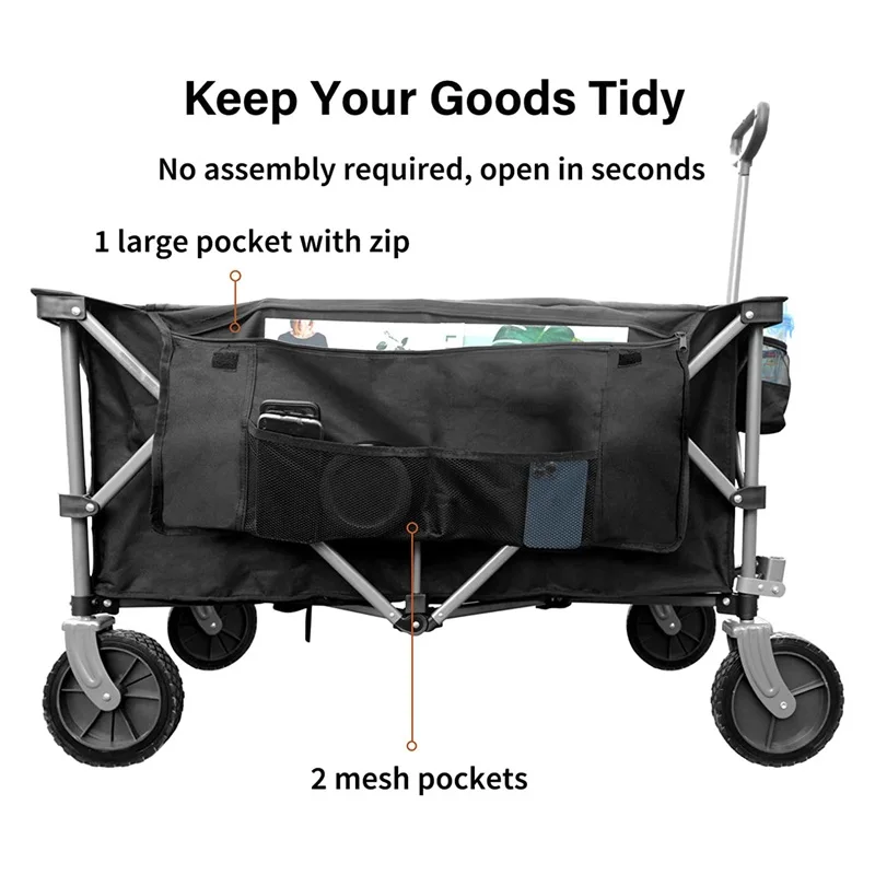Portable Luggage Outdoor Picnic Beach Camping Wagon Trolley Garden Trail Foldable Collapsible Folding Utility Camping Cart