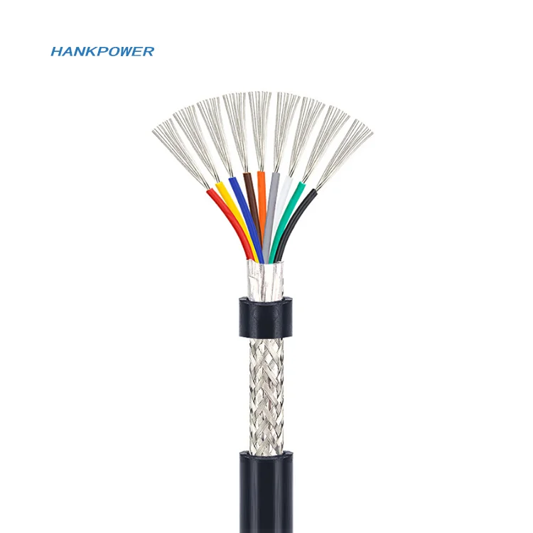 9 Core Shielded Wire Braided Aluminum Foil 9 Cores 28 26 24 22 20 18 AWG US Standard 2464 Shield Cable