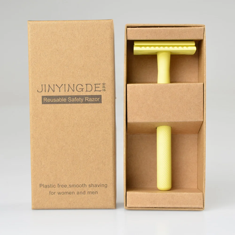 Cnc Metal Double Edge Safety Razor Shave Yellow Women Luxury Reusable Razor