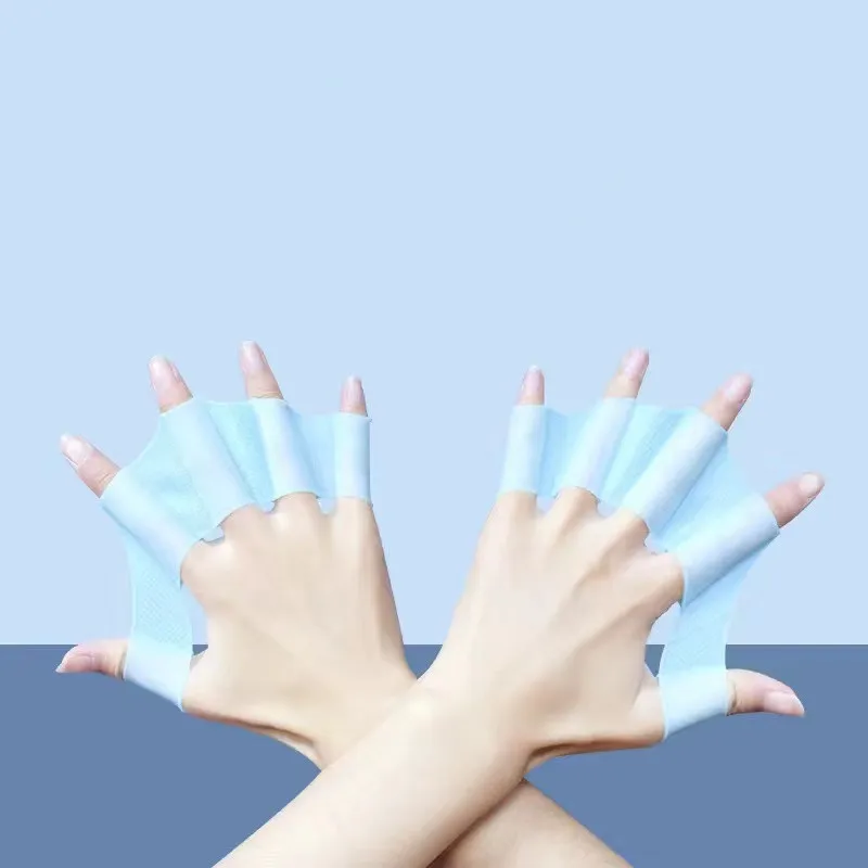 1pair Hot Sale Unisex Frog Type Silicone Girdles Swimming Hand Fins Flippers Palm Finger Webbed Paddle Water Sports Tool