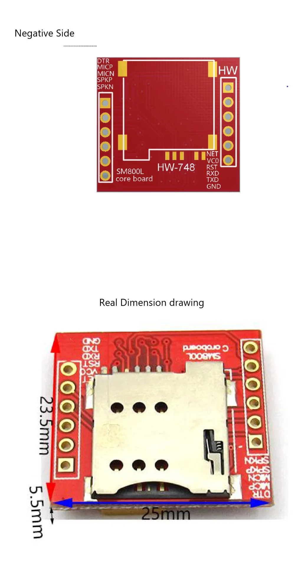 Mini SIM800L GPRS adapter board GSM Module Micro SIM Card Core Wireless Board Quad-band TTL Serial Port With Antenna