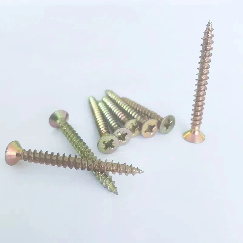 Yellow Zinc Coated square Drive Countersunk Flat Head 65mm Chipboard-screw Phil Long Self Tapping Wood Screw for Furniture