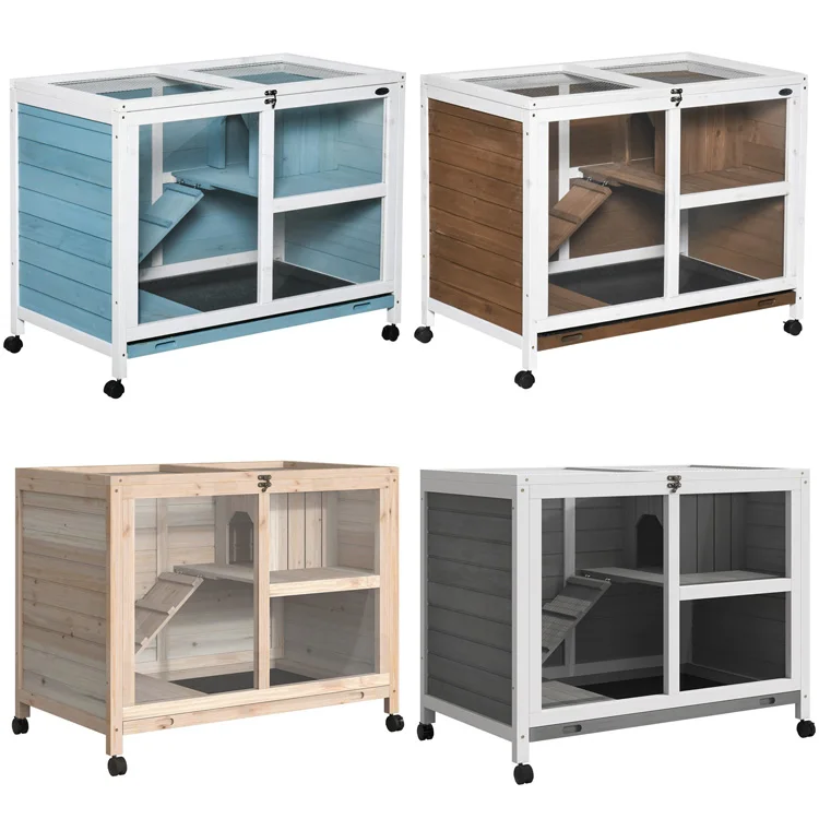 Indoor Garden Living Room Bedroom Office Sofa Side Rabbit Hutch Wooden Pet Rat Rabbit Cages Houses Furniture