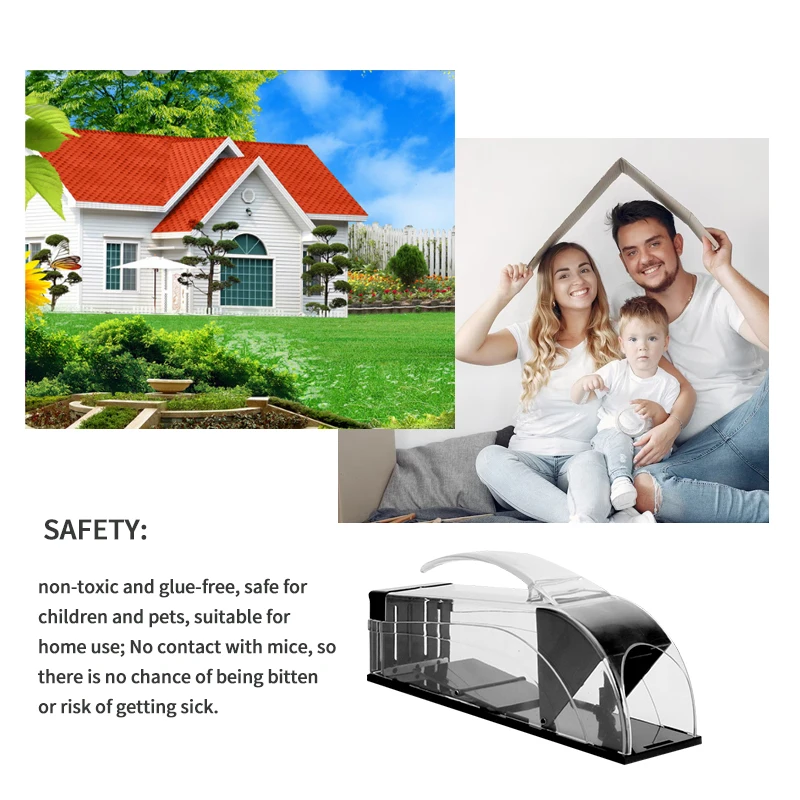 Mouse Catcher For Garden Warehouse Hard Plastic Handheld Rat Trap Physical Mechanism Indoor Outdoor Mice Catch Box