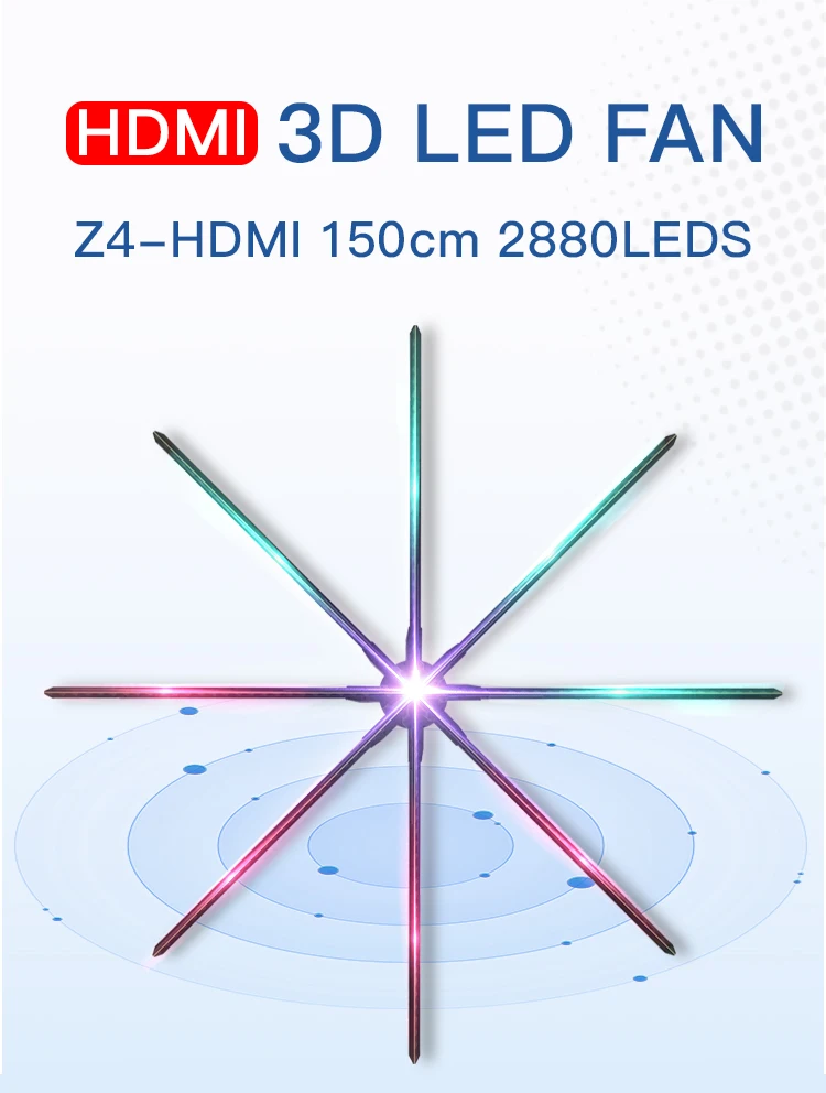 hologram fan 8 blades display HDMI-synchronization Computer interactive holographic projector display HDMI-connect
