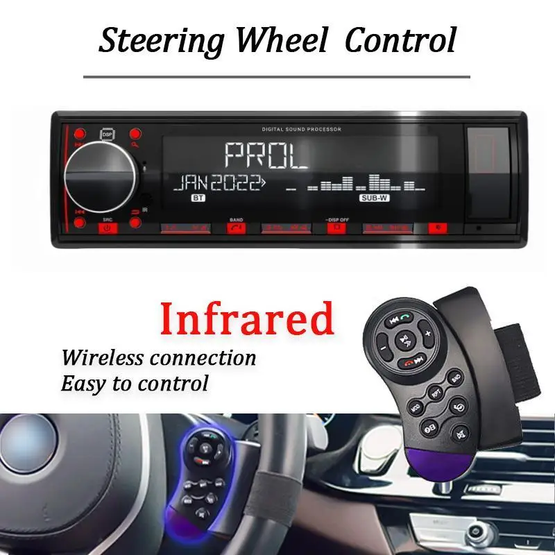 Car Radio Single DIN Car Stereo Audio MP3 Player Car Stereo 1 DIN with Bluetooth Hands free / FM/ Dual USB/ TF/ AUX/ EQ