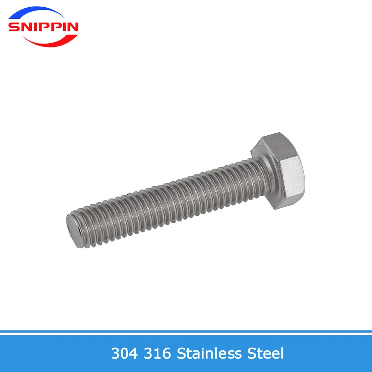 304 316 из нержавеющей стали ANSI/ASME B18.2.1 с полурезьбовым шестигранным винтом шестигранной головкой 10 #-32 1/4-20 1/2-13 3/4-10