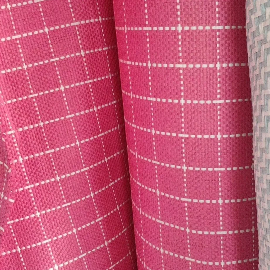 household weaving mat placemat textile curtain pillow knitted handbag straw beach bag hat woven basket warp knit fabric