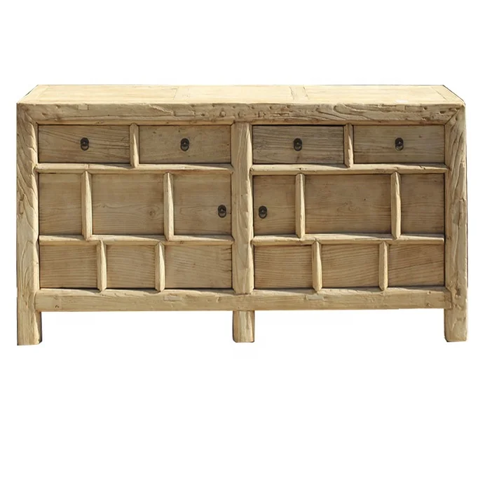 Китайский античный Азиатский шкаф из натурального переработанного дерева