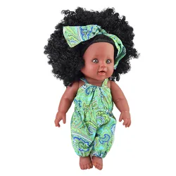 Toy Wholesale Silicone Doll Realistic African Doll Clothes 12 Inch Gift Black Baby Dolls For Kids