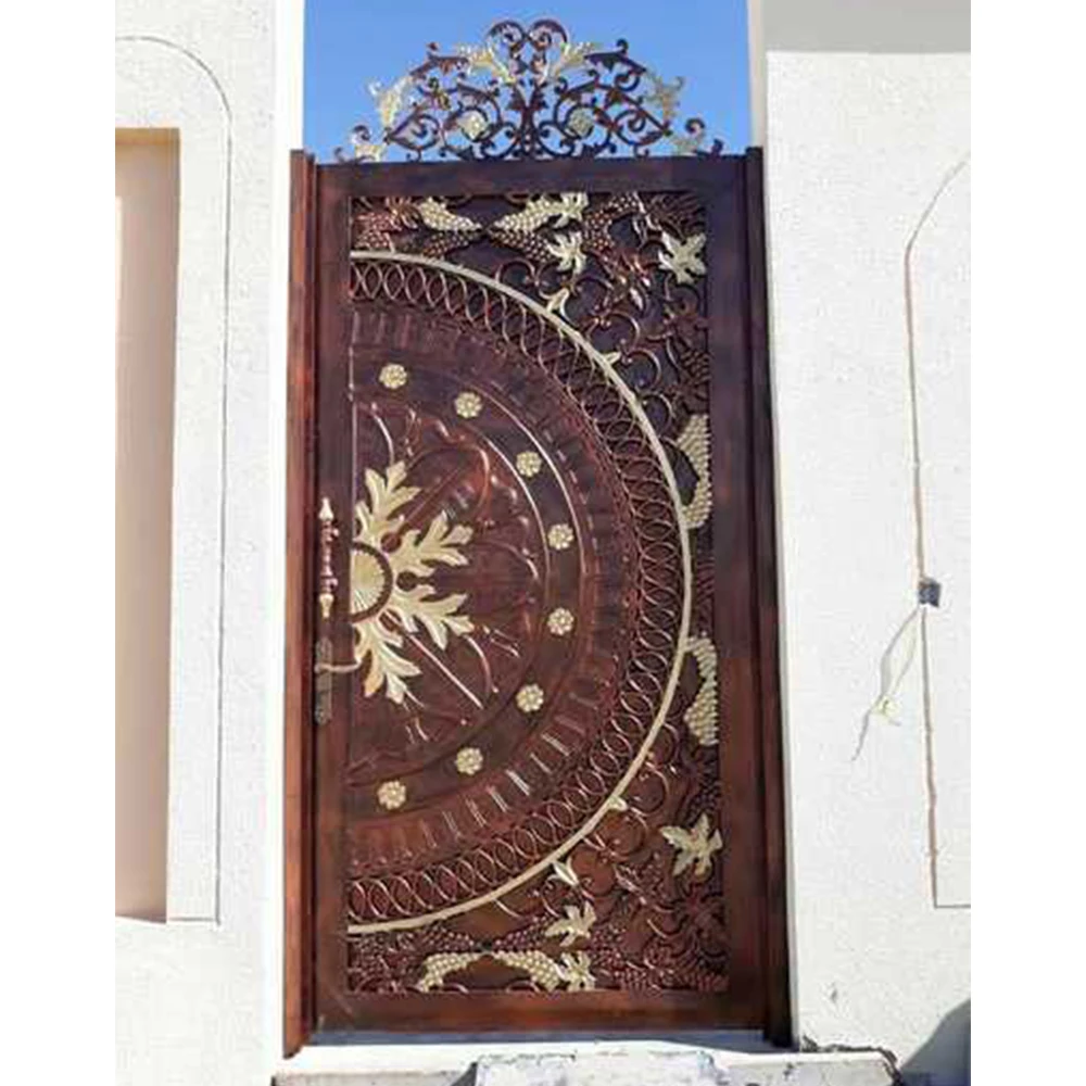 Automatic Double panels swing style  latest main gate designs decorative aluminum gates