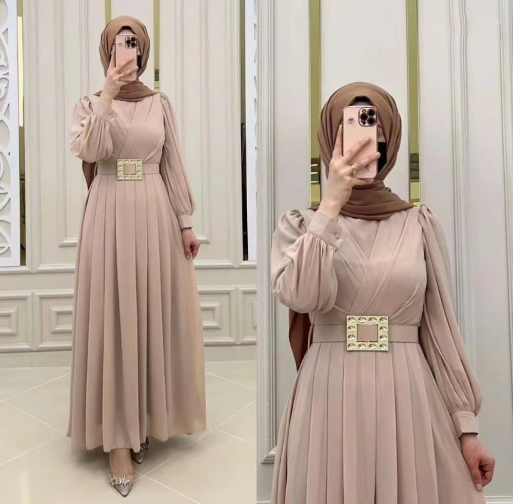 New 2024 Islamic Clothing Casual Loose Long Sleeved Abaya Women Islamic Clothing