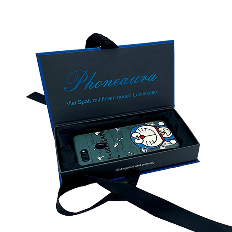 Custom Paper Packaging Ribbon Gift Box for Electronic Product Mobile Phone Case Package Box