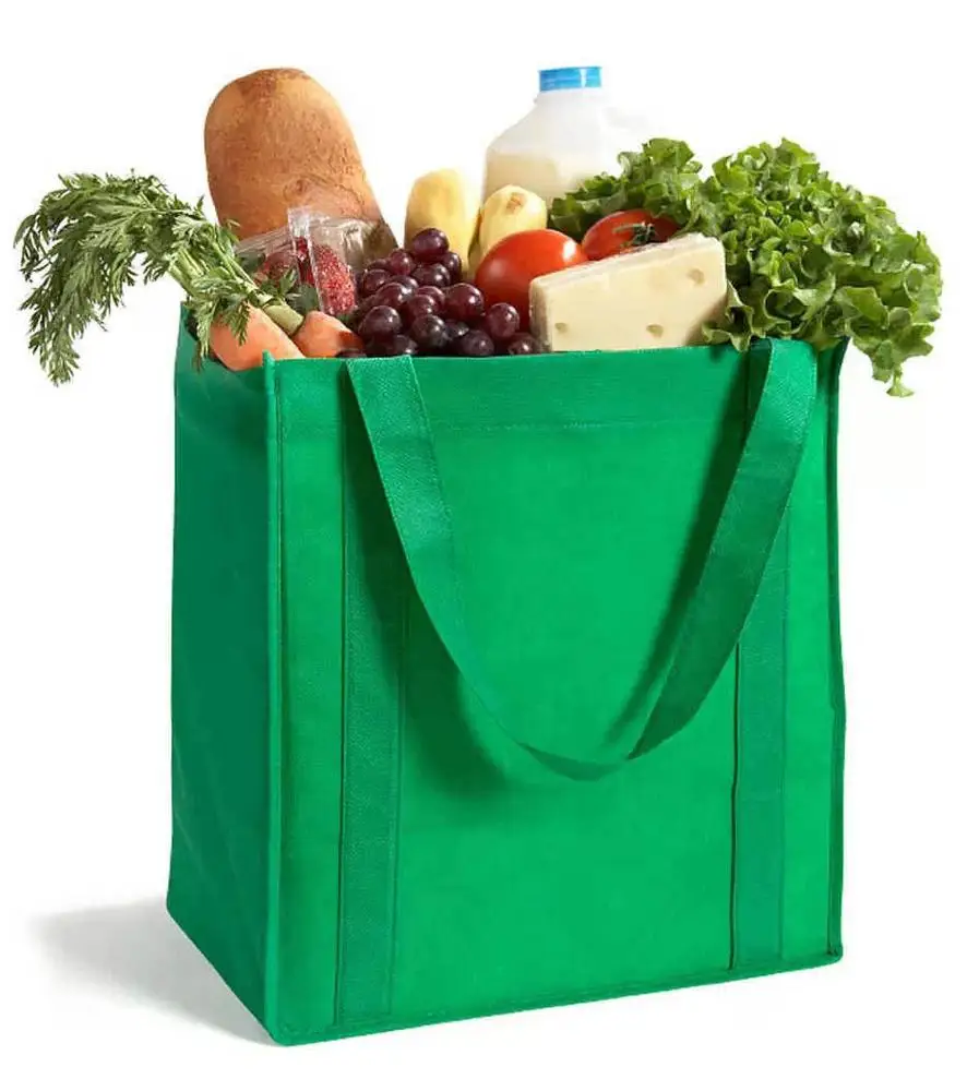 Eco friendly custom shopping bag strong reusable non woven grocery spunbond bag