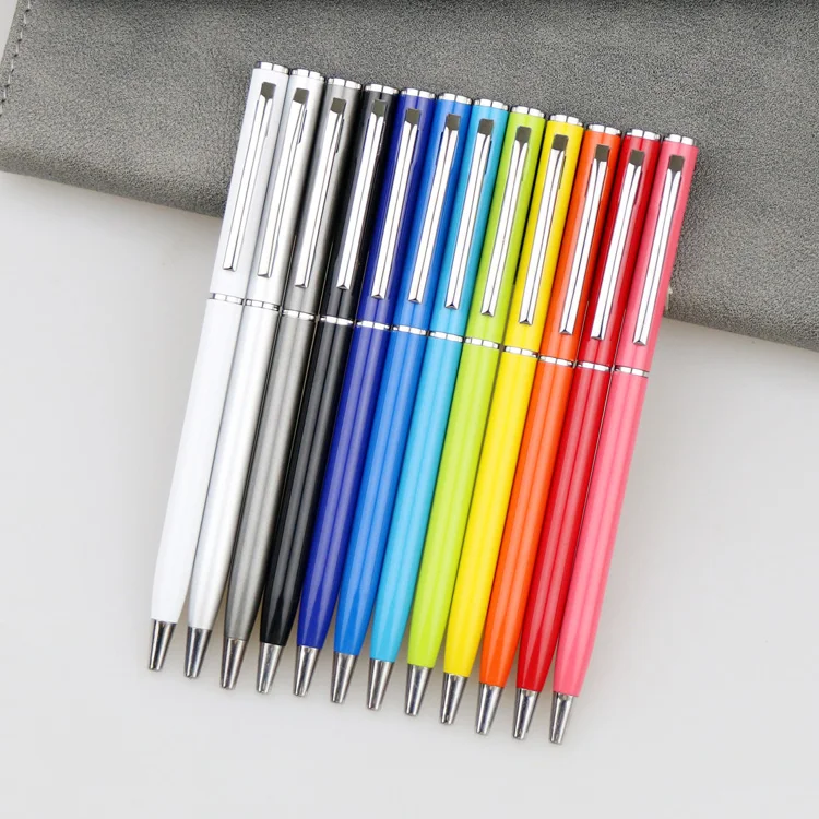 BKS RTS China Factory Wholesale Cheap Custom Logo Promotional Metal Twist Slim Ballpoint Pen